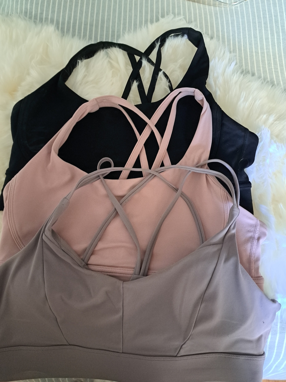 Women’s Strappy Bralette - Black, Blush, Taupe